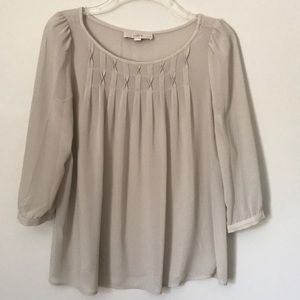Grey sheer blouse. Size Medium Petite.